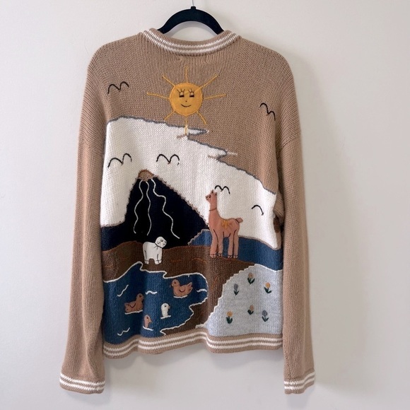 Vintage Sunflower Valley Alpaca Cardigan Size M - Picture 2 of 12